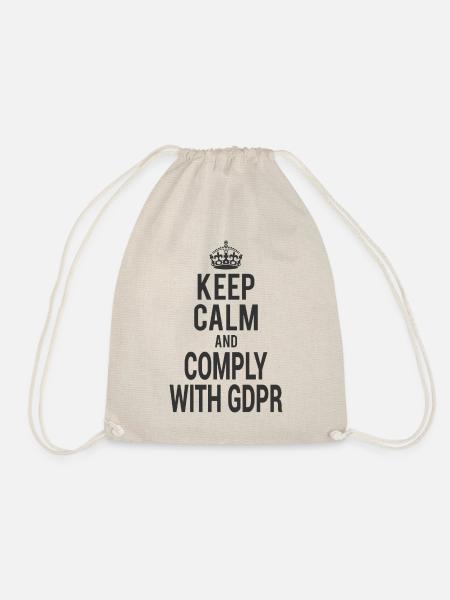 Keep Calm And Comply With GDPR - Turnbeutel - Natur