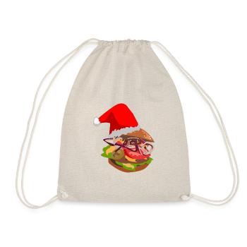Weihnachts Burger - Turnbeutel - Natur - Vorne