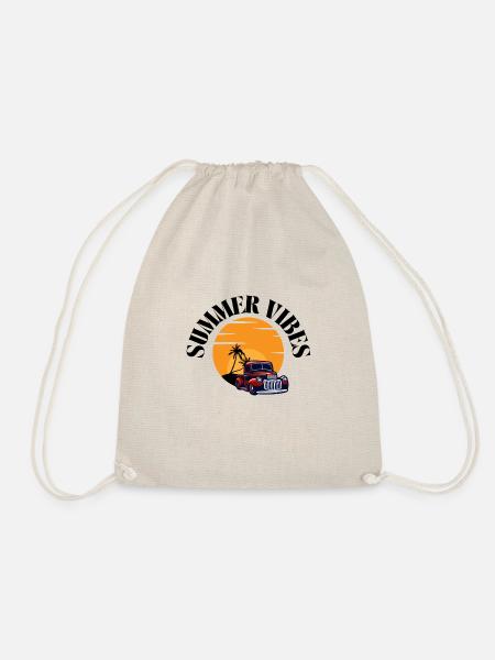 Summer Vibes | Palm trees and Me(e)hr - Drawstring Bag - nature