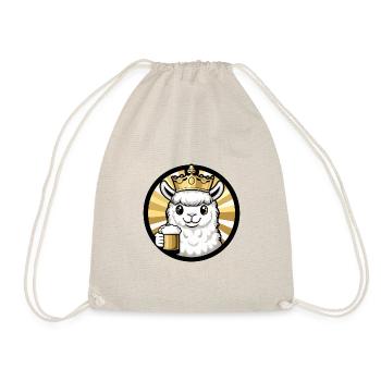 Alpaca Llama Beer Comic - Drawstring Bag - nature - Front