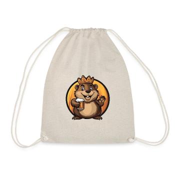 Beaver Beer Comic - Drawstring Bag - nature - Front