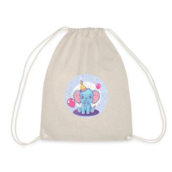 Elephant Birthday Comic - Drawstring Bag - nature - Front