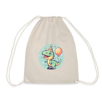 Dinosaur T-Rex Birthday Comic - Drawstring Bag - nature - Front