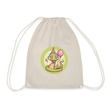 Snake Cobra Birthday Comic - Drawstring Bag - nature - Front