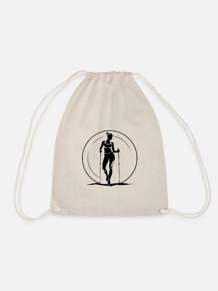 Nordic Walking Silhouette - Turnbeutel - Natur