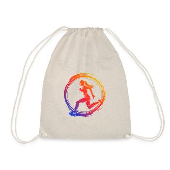 Running Marathon Silhouette Colorful - Drawstring Bag - nature - Front