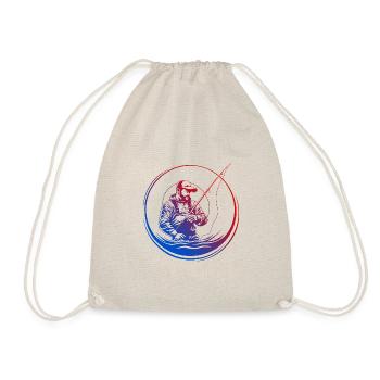 Fishing Silhouette Colorful - Drawstring Bag - nature - Front