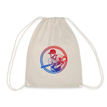 Baseball Silhouette Colorful - Drawstring Bag - nature - Front