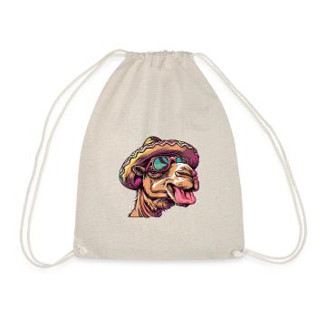 Camel Comic Funny Sombrero - Drawstring Bag - nature - Front