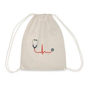 STÉTHOSCOPE MÉDECIN HÔPITAL - Sac de sport léger - nature - Devant