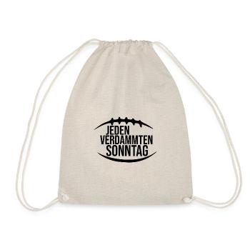 Jeden verdammten Sonntag - Football Geschenk - Turnbeutel - Natur - Vorne