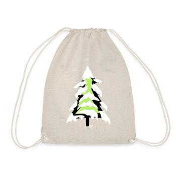schnee kalt weihnachtsbaum tannenbaum tanne sterne - Turnbeutel - Natur - Vorne