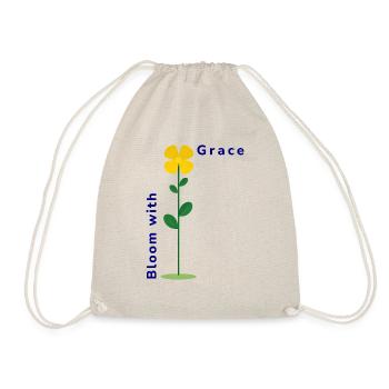 Yellow Flower on Green: Minimalist Illustrator - Drawstring Bag - nature - Front