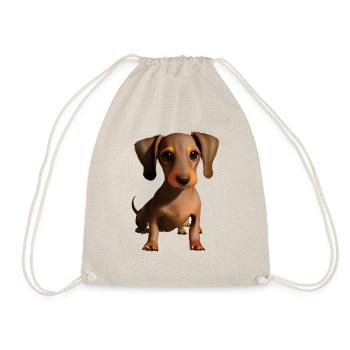 Hund Hundehalter Dachshund Hunde Dackelwelpe - Turnbeutel - Natur - Vorne