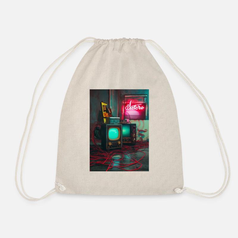 Retro Elektro - Turnbeutel - Natur