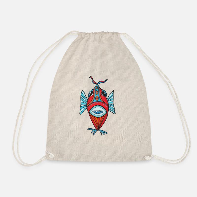 Hillevi the fish - Drawstring Bag - nature