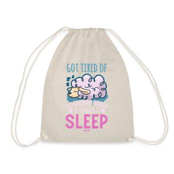 tired of sheep count children baby - Drawstring Bag - nature - Front
