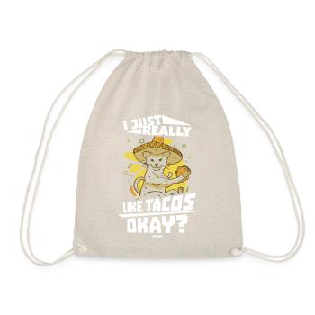 I Just Really Like Tacos Okay - Drawstring Bag - nature - Front