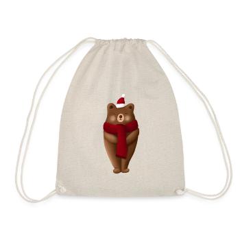 Weihnachten Bär Christmas - Turnbeutel - Natur - Vorne