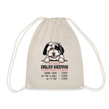 Ohne Englischer Schäferhund ist alles doof - Turnbeutel - Natur - Vorne