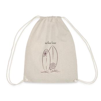 surfer lover surfboard travel - Drawstring Bag - nature - Front