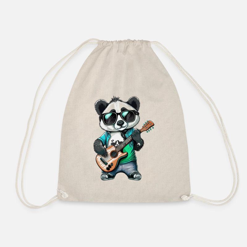 Panda Wippe - Turnbeutel - Natur