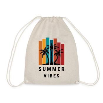 Retro Summer Vibes Palm Tree Sunset Beach - Turnbeutel - Natur - Vorne