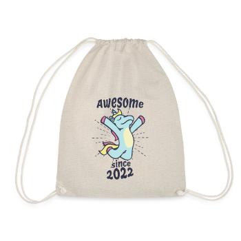 Awesome Since 2022 - Kids Birthday Unicorn - Drawstring Bag - nature - Front