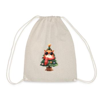 Renne cool dans le sapin de Noël avec écharpe - Sac de sport léger - nature - Devant