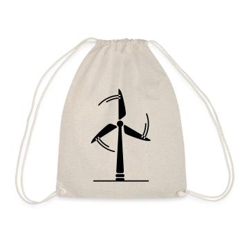 Wind turbine silhouette - Drawstring Bag - nature - Front