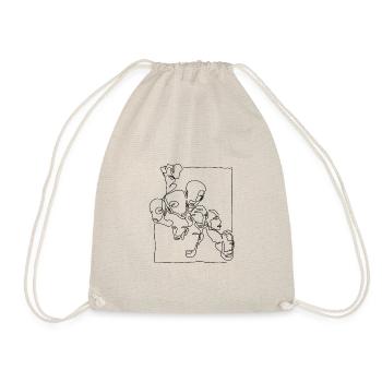 "Faces005" Oneline Premium Design Black - Drawstring Bag - nature - Front