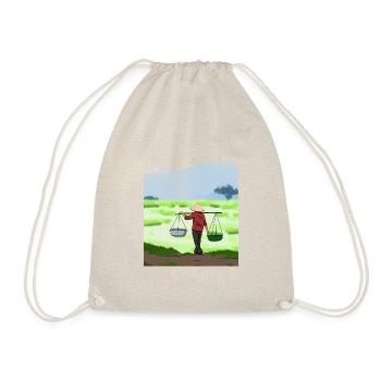 Vietnam Viet Farmers Rice Field Flag I Gift - Drawstring Bag - nature - Front