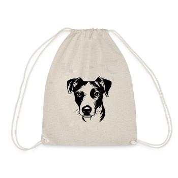 Jack Russel Terrier Hund Kopf - Turnbeutel - Natur - Vorne