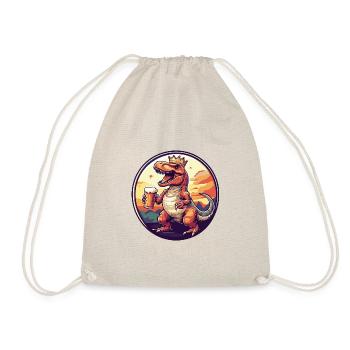 Dinosaur T-Rex Beer Comic - Drawstring Bag - nature - Front