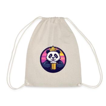 Panda Bier Comic - Turnbeutel - Natur - Vorne