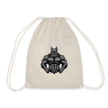 Great Dane Dog Muscles Bodybuilding - Drawstring Bag - nature - Front