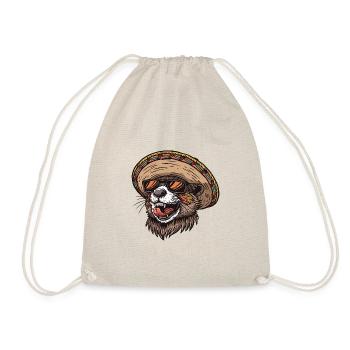 Beaver Comic Funny Sombrero - Drawstring Bag - nature - Front