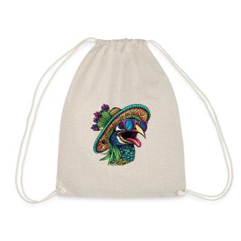 Peacock Bird Comic Funny Sombrero - Drawstring Bag - nature - Front