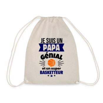 Papa génial & basketteur – idée fête des pères - Sac de sport léger - nature - Devant