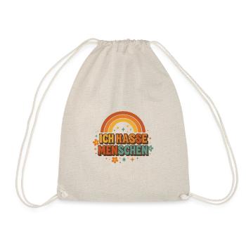 Ich hasse Menschen Regenbogen Retro - Turnbeutel - Natur - Vorne