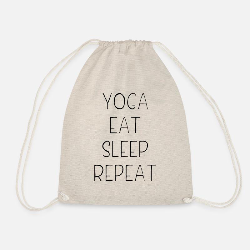 Yoga eat sleep 1 black - Drawstring Bag - nature
