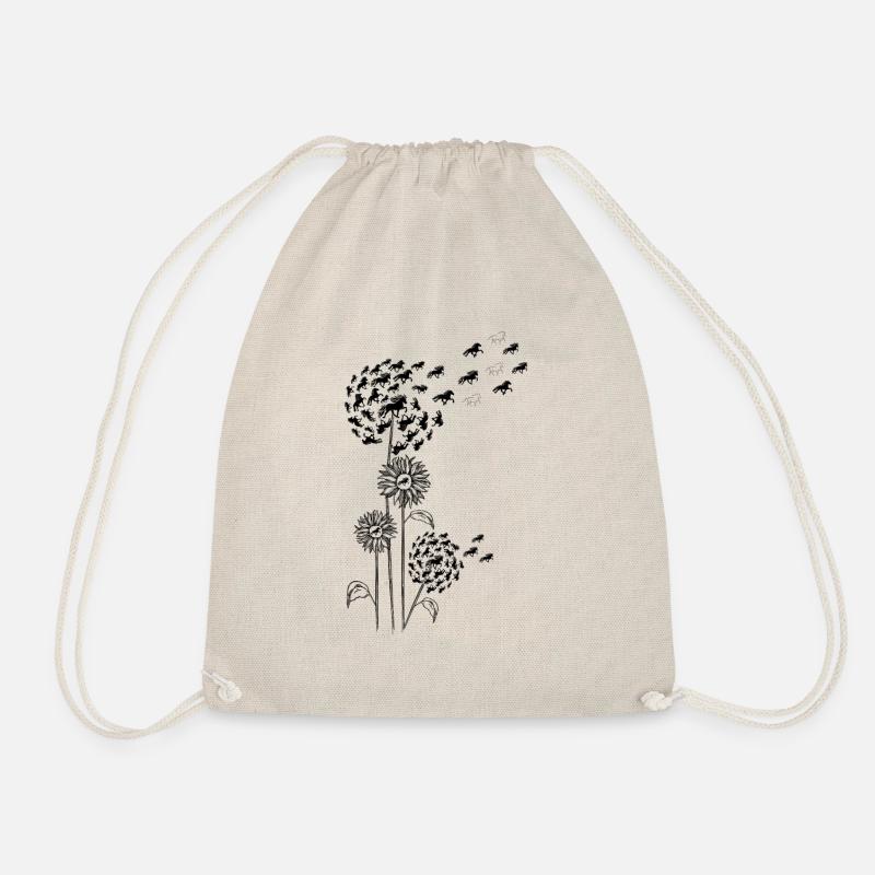 Pusteblume mit Blüte und Tölt Schwarz - Turnbeutel - Natur