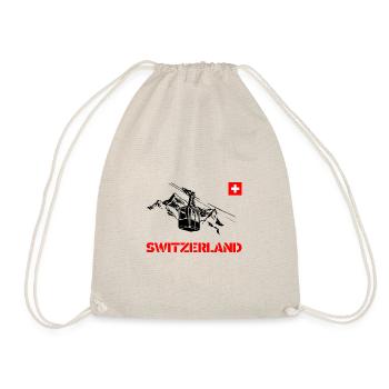 Switzerland/ Switzerland with mountains and gondola - Drawstring Bag - nature - Front