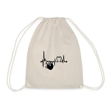 La ligne de cœur / battement du cœur avec paresseux - Sac de sport léger - nature - Devant