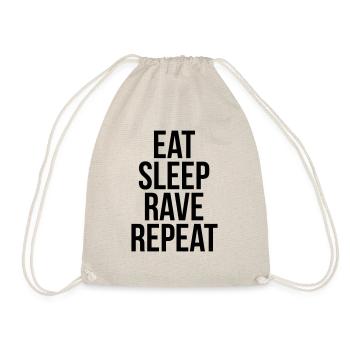eat sleep rave repeat - Turnbeutel - Natur - Vorne