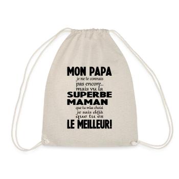 Annonce grossesse Cadeau Futur Papa Future - Sac de sport léger - nature - Devant