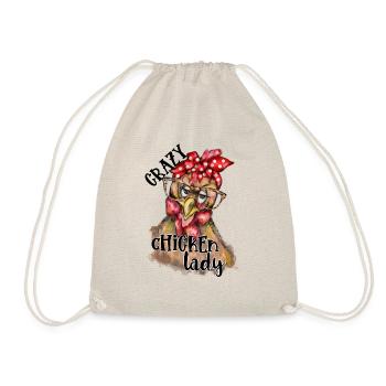 Crazy chicken lady Funny farm design - Turnbeutel - Natur - Vorne