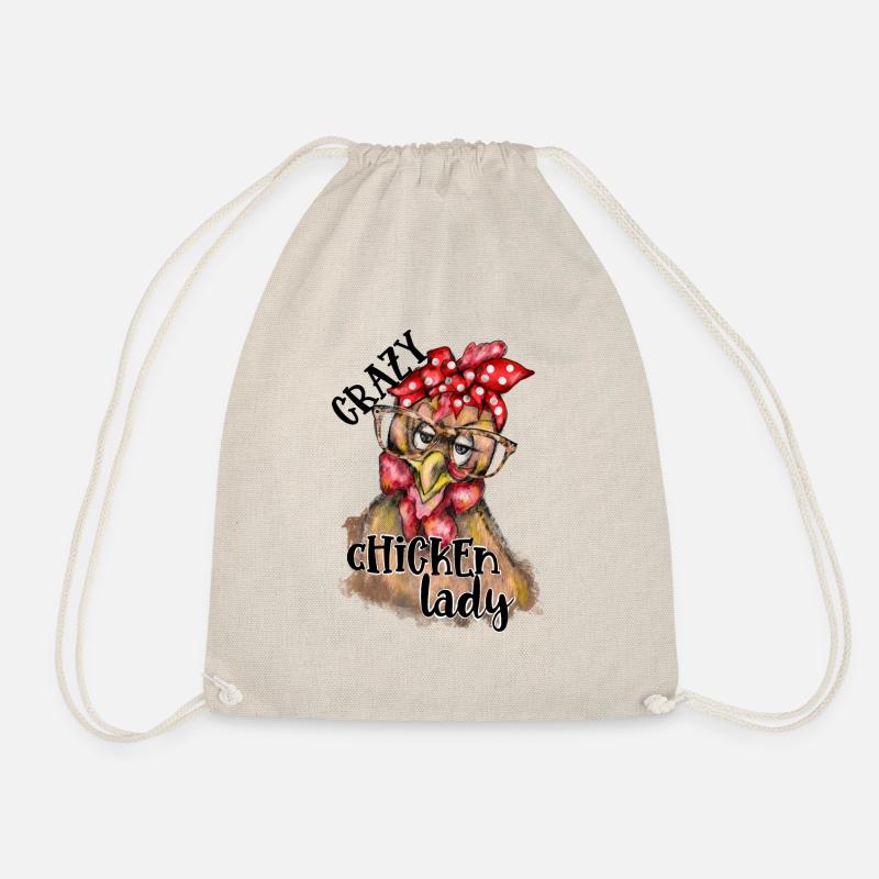Crazy chicken lady Funny farm design - Turnbeutel - Natur