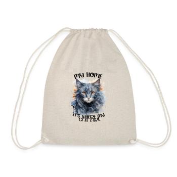 My home it's whare my cat are, my cat house - Drawstring Bag - nature - Front
