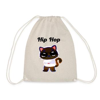 Hip-Hop Cat, Cool Cat - Drawstring Bag - nature - Front